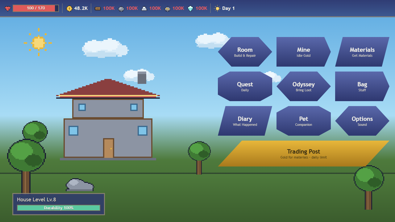 The haven: house, yard and the entrances to every screen